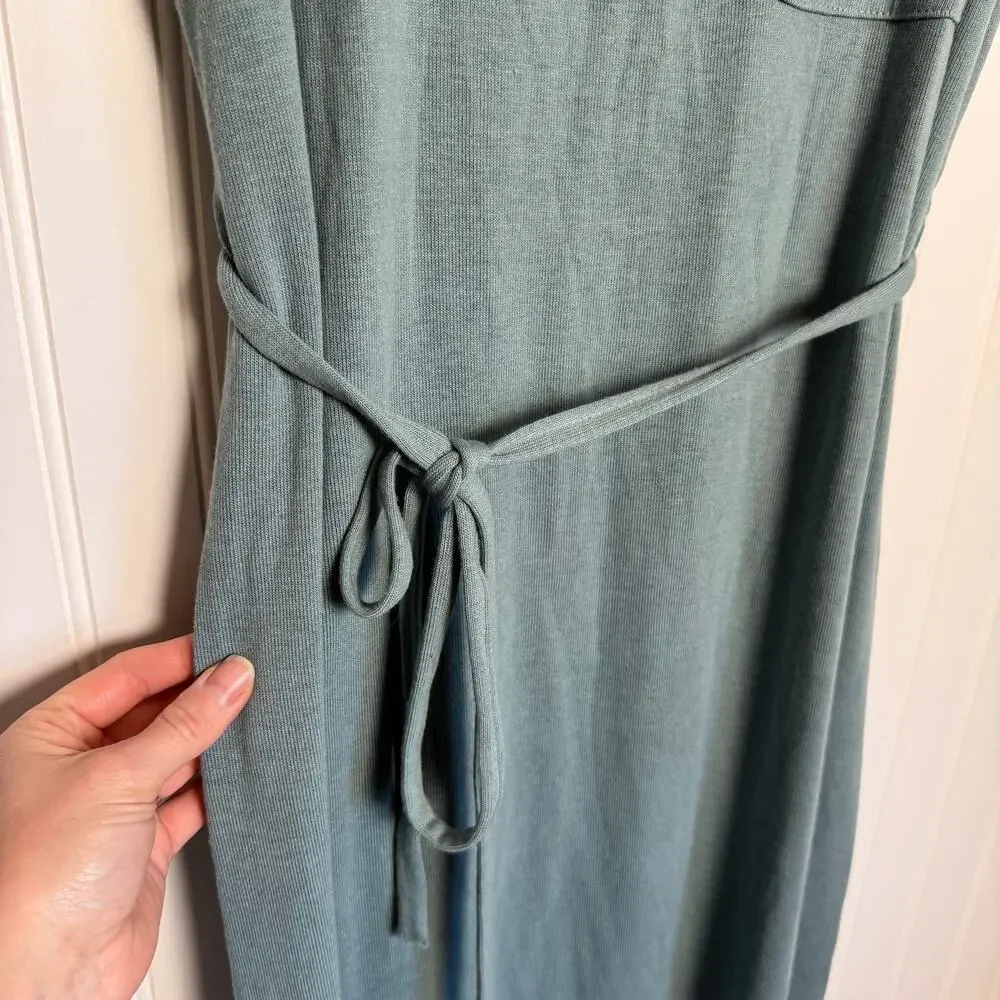 First Love By Lovelyn Midi Belted Tshirt Dress Slit Women’s Size Small - Picture 2 of 8